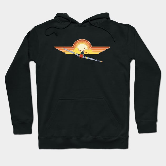 P-51 Mustang Sunset Hoodie by Kassi Skye